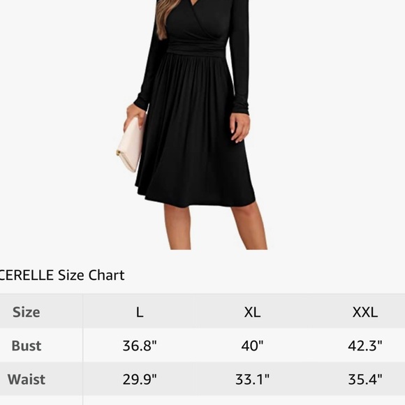 Grecerelle Black Long Sleeve Wrap V-neck Dress - Picture 11 of 12